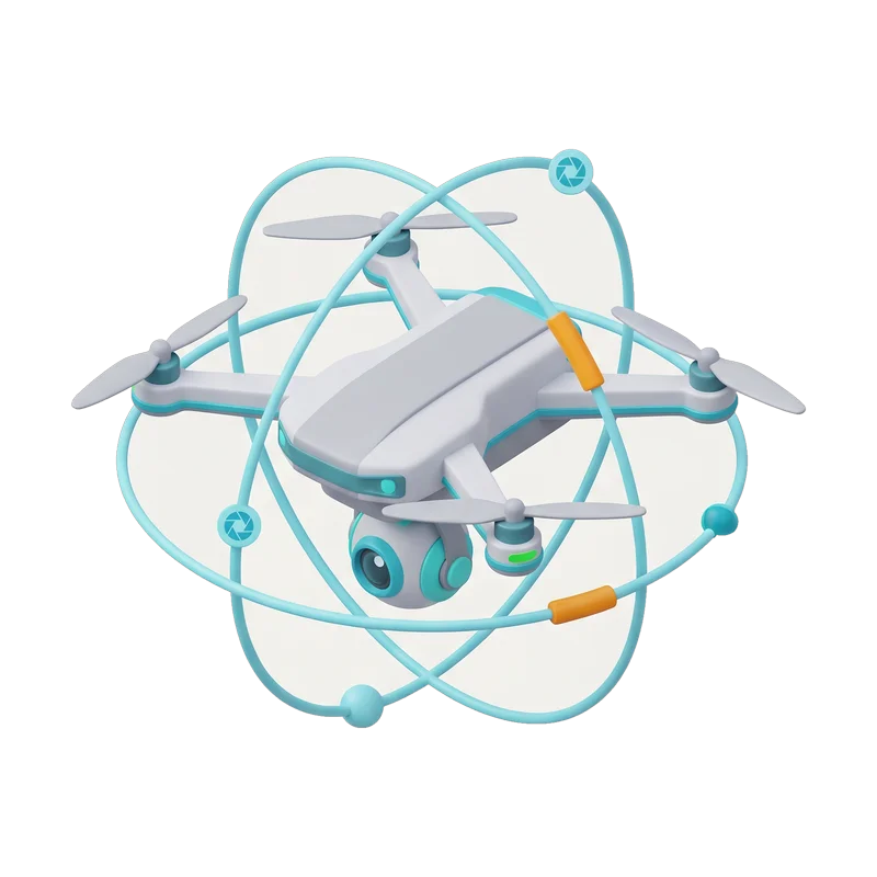 360-Grad-Drohne mit Panoramakamera Illustration