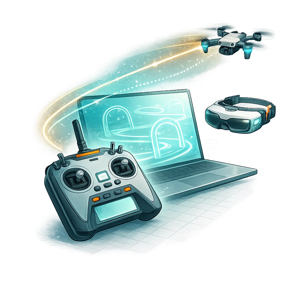 FPV-Simulator mit Funke und Goggles